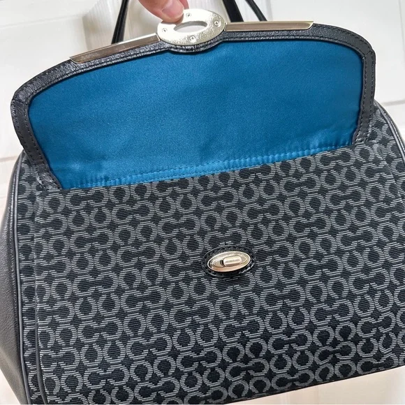 Coach Madison Madeline Satchel East West Mini Op Art Leather Trim - Picture 11 of 13